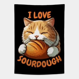 Cat Eating Sourdough Tapestry