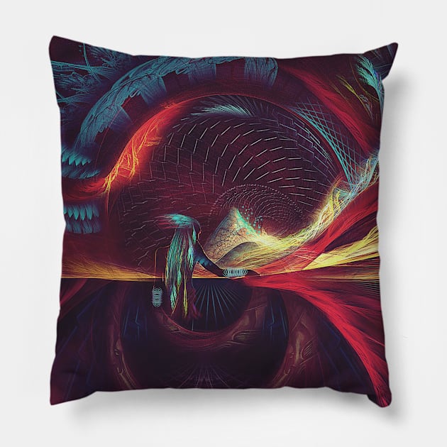 Surreal Reality - Visionary Fractal Manipulation - Manafold Art Pillow by Manafold