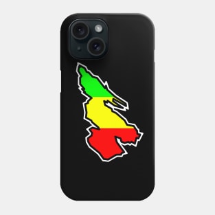 Salt Spring Island Silhouette in Rasta Rastafarian Flag Colours - Rastafari - Salt Spring Island Phone Case