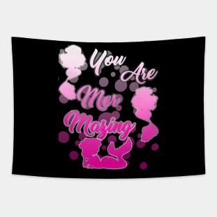 You're Mer-mazing Colorful Mermaid Tapestry