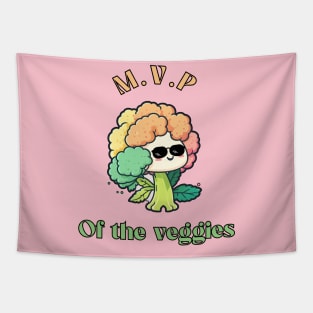 Cauliflower Cute Vegetable Kawaii Style Tapestry