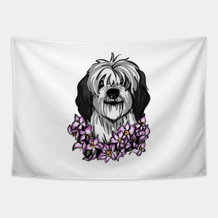 O is for Old English Sheepdog and Orchid Tapestry