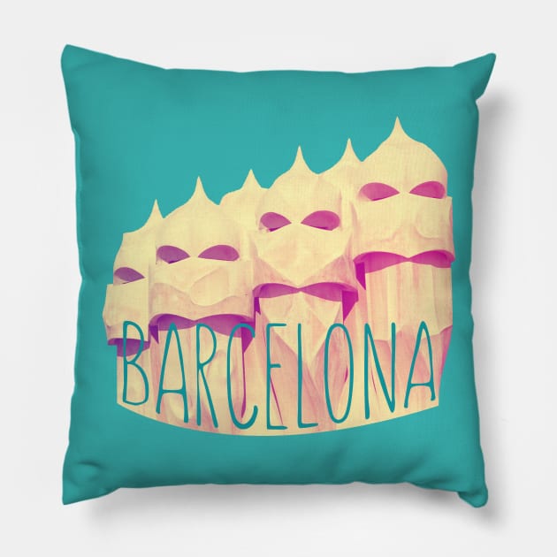 Barcelona Gaudi Paradise Pillow by sundressed