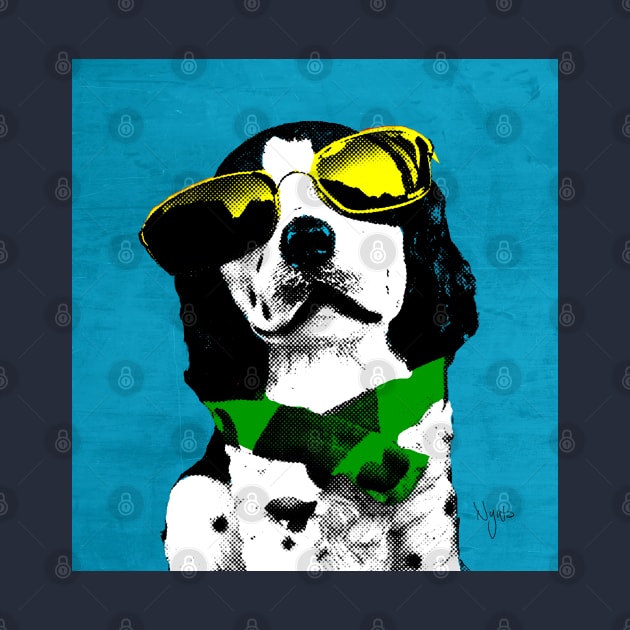 DOG POP ART BLUE GREEN by NYWA-ART-PROJECT