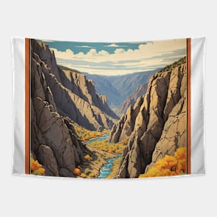 Black Canyon of the Gunnison Colorado National Park USA Vintage Travel Retro Tourism Tapestry