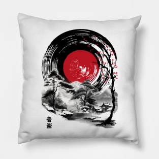 Sound of Japan sumi e Pillow