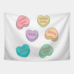 Funny Conversation Hearts Tapestry