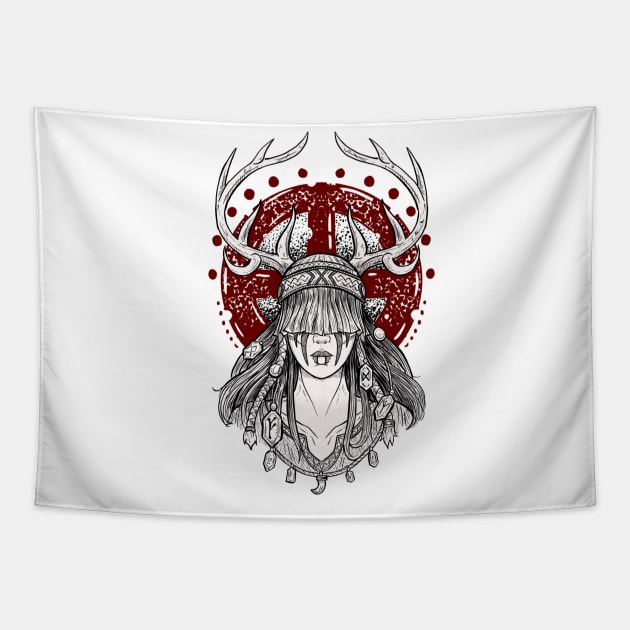 Heilung shaman Tapestry by BlackForge