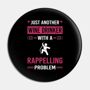 Wine Drinker Rappelling Rappel Pin