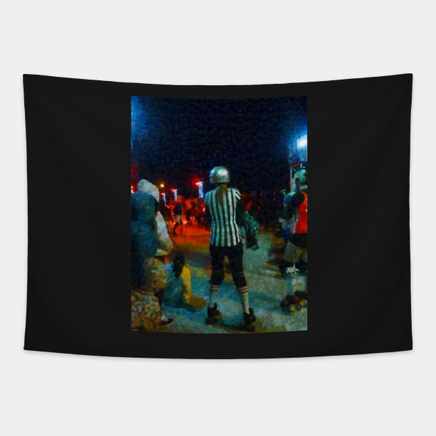 Night at the Roller Derby Tapestry by PictureNZ