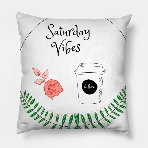 Saturday Vibes Pillow by Christina's Designs