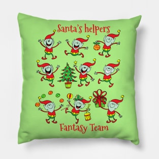 Santa's helpers fantasy team ready for Christmas Pillow