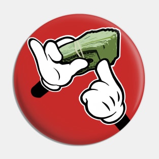 Get Money! Cartoon Hands Pin