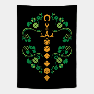 Lucky Golden Dice Sword of St Patrick Tapestry