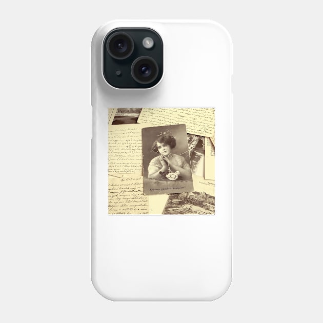 Old postcard picture of a Woman Phone Case by ArtoTee