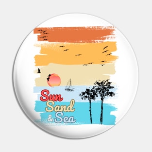 Sun, Sand, and Sea Design Pin