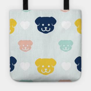 Colorful Puppy Dog Pattern Tote