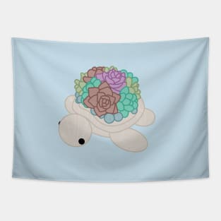 Brown Succulent Turtle Tapestry