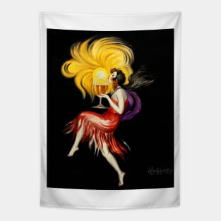 Woman Red Dress Holding Glass Cognac 1927  Leonetto Cappiello Tapestry