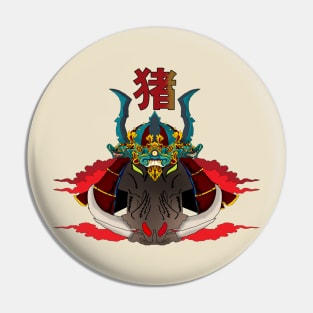 Wild Boar Samurai Shogun Kanji Pin