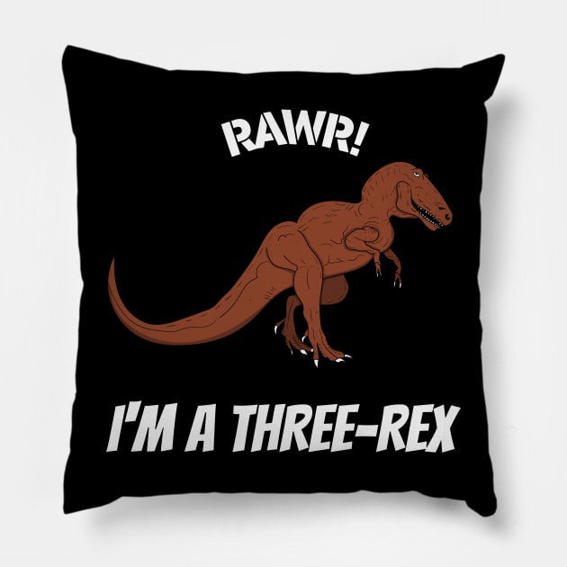 Rawr! I'm a three-rex Pillow by TTWW Studios