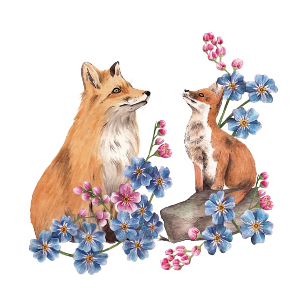 Cute foxes in nature by nadiaham