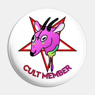 Cult member pink colorful goat Pin