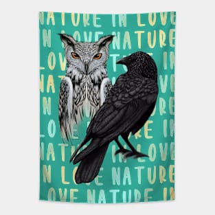 Owl Raven Tapestry