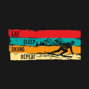 Eat Sleep Skiing Repeat gift for Family Vacation Ski Trip T-Shirt