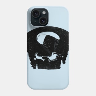 Happy Holidays - Paragliding Santa - Night Sky - Textless Phone Case