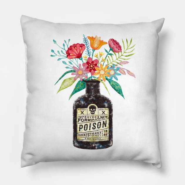 POISON AND FLOWERS Pillow by YANZO