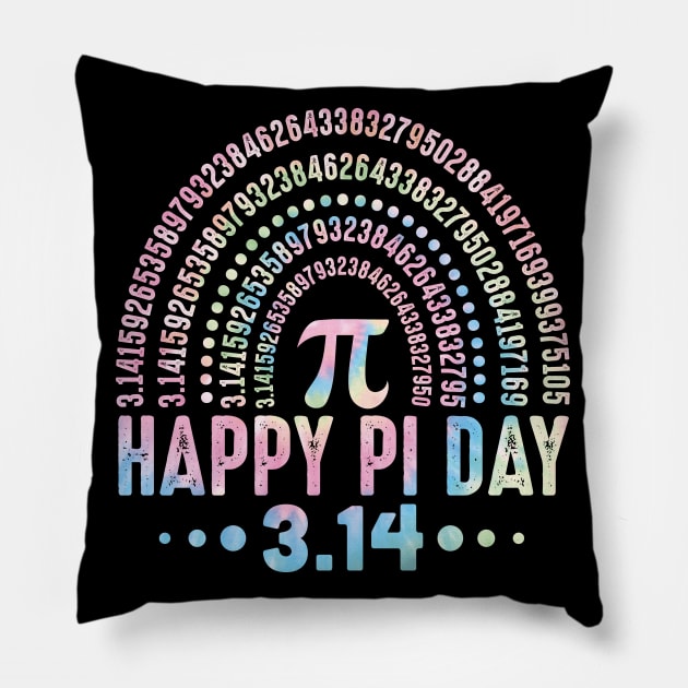 Happy Pi Day 3.14 Mathematic Math Teacher Tie Dye For Women Girl Pillow by SIMPLYSTICKS