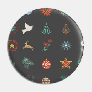 Folk Art Holiday Icons Pin