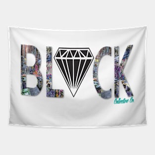 graffiti print black diamond Tapestry