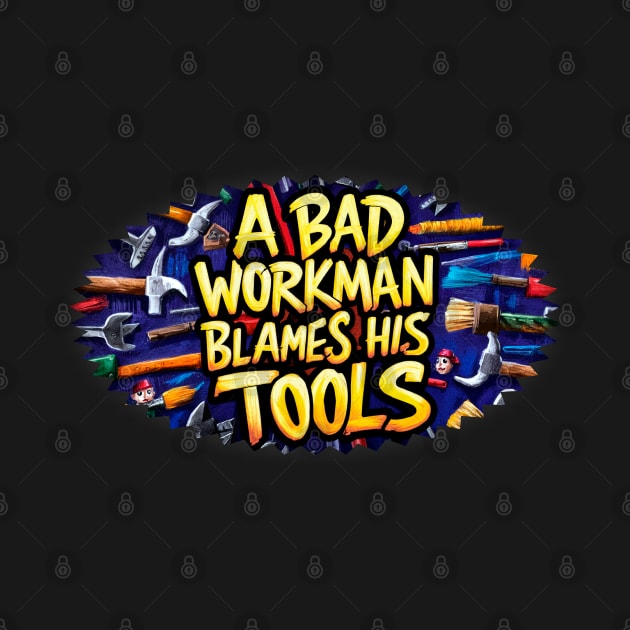 A bad workman blames his tools illustration typography graffiti vibrant by The Laughing Professor