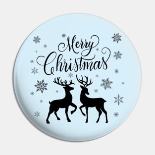 Merry Christmas with deers Pin