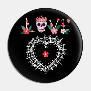 halloween love and cobweb heart Pin