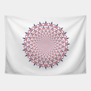 USA Flag theme mini marijuana leaf spiral design Tapestry