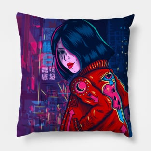 Neon city Pillow