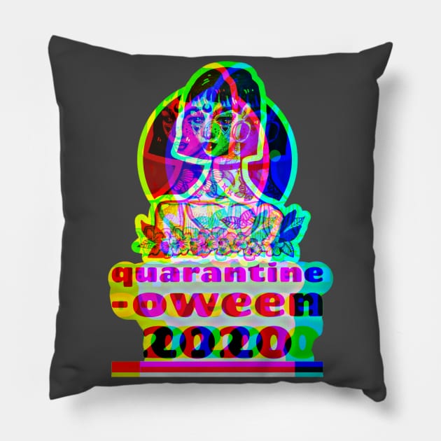 Quarantine-o-ween 2020 (squareCUT hair) Pillow by PersianFMts