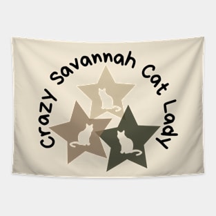 Crazy Savannah Cat Lady Tapestry