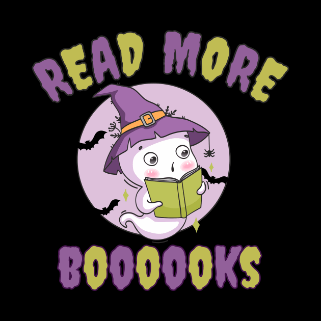 Funny Halloween ghost reading a book. Read more Boooooks by ThirdEyeDesign