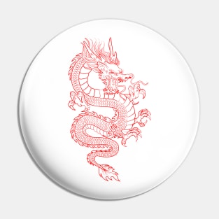 Red Asian Dragon Pin