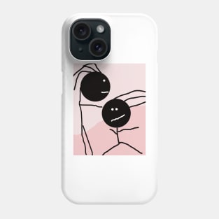 Siblings Stick Figure Phone Case