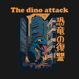 Funny Japanese Dinosaur Attack T-Shirt