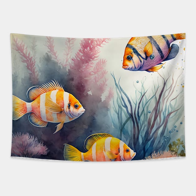 Tropical fishes #1 Tapestry by RunAki