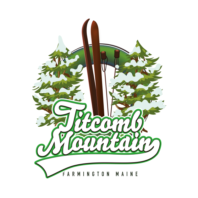 Titcomb Mountain Farmington Maine Ski logo by nickemporium1