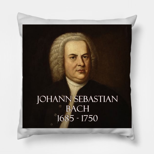 Great Composers: Johann Sebastian Bach Pillow by Naves