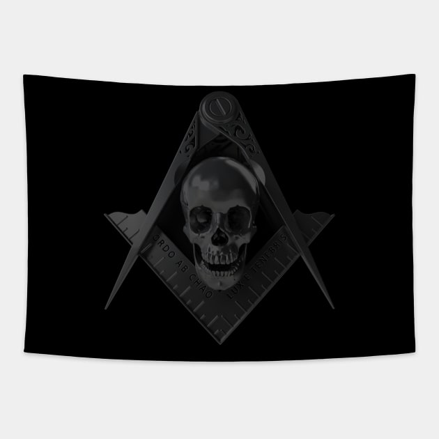 Stealth Skull Square & Compass Masonic Freemason Tapestry by Master Mason Made