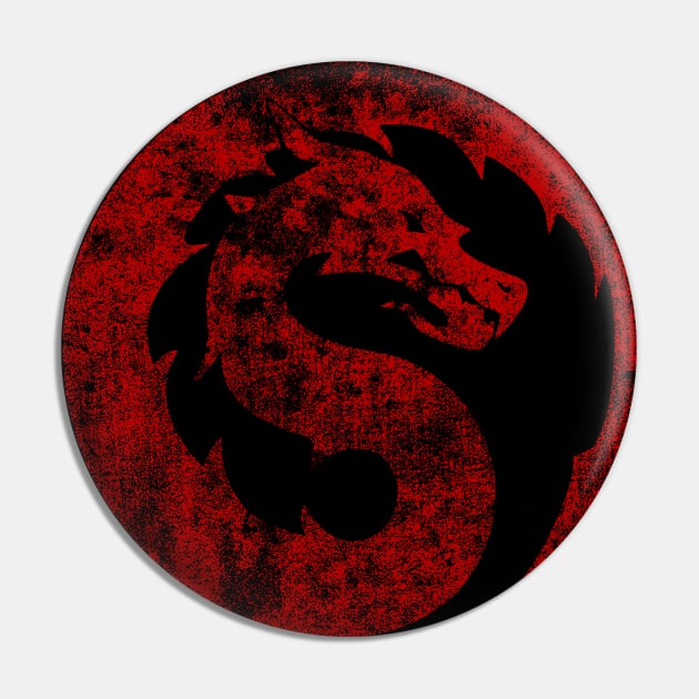 Mortal Kombat red logo Pin by happyantsstudio